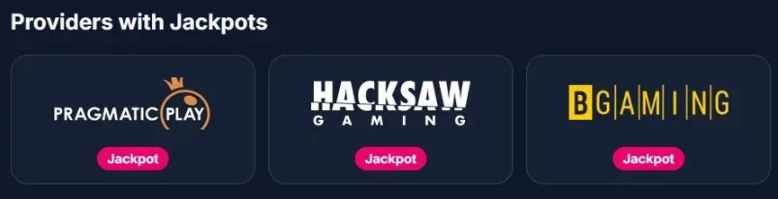 Lukkly'de jackpotlu sağlayıcılar: Pragmatic Play, Hacksaw ve BGaming